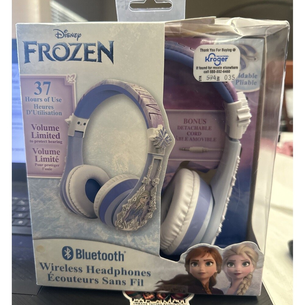 Disney Frozen Bluetooth Headphones for Kids, Volume Limiting - NEW